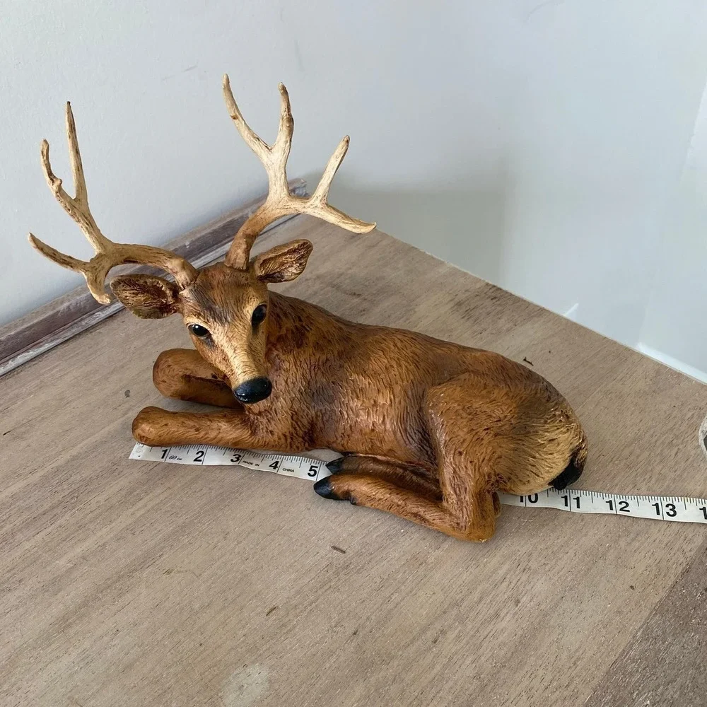 Homco Deer Buck Stag Laying Down Figurine
